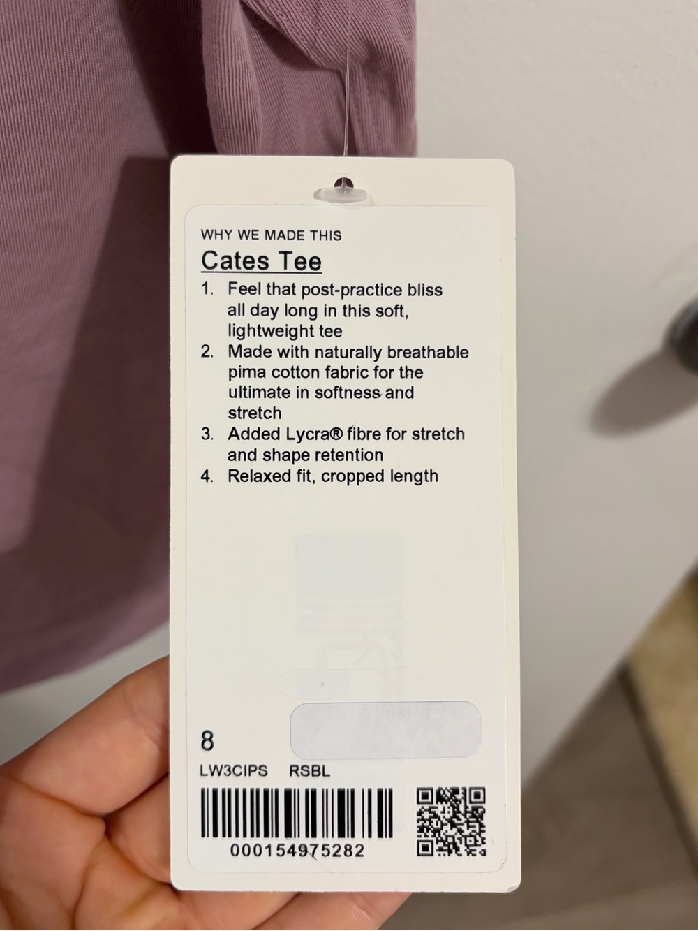 Lululemon Cates T-Shirt in Lavender Lux- Brand New with Tags - Picture 5 of 7